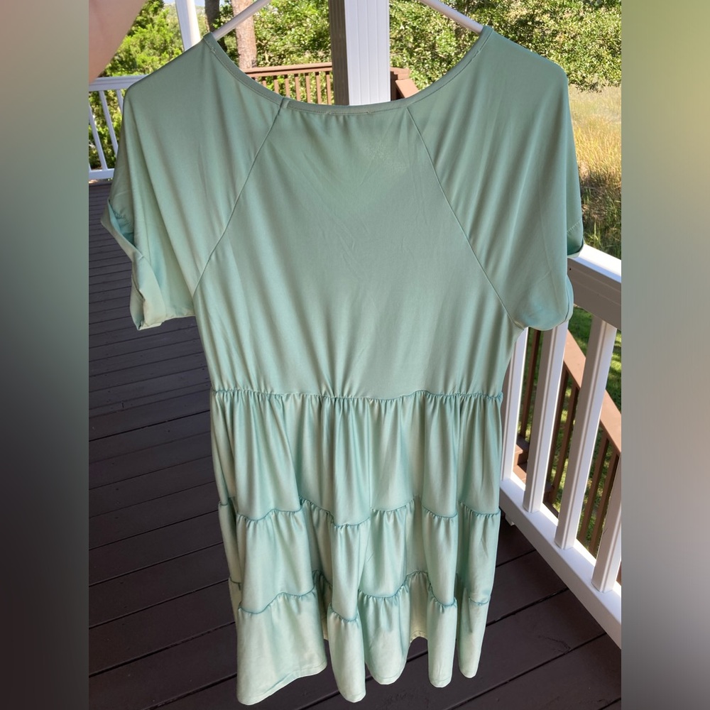 Small Mint Umgee Dress Tiered - Picture 3 of 4